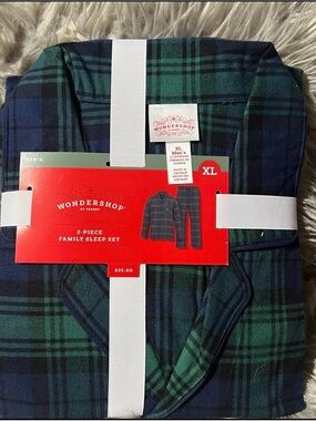 Wondershop Men's Plaid Pajama Set - Green & Blue